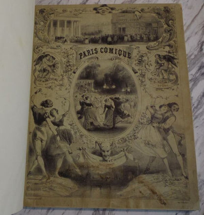 1844 Paris Comique 1St Edition Aubert Hand-Colored Lithographs Vellum Binding