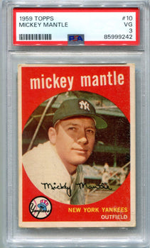 Mickey Mantle 1959 Topps #10 Psa Vg 3