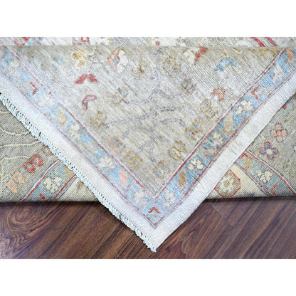 8'X9'9" Porcelain White Wool Hand Knotted Finer Peshawar Oriental Rug