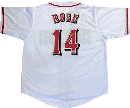 Pete Rose "4256" Autographed Cincinnati Reds Jersey (Fiterman)