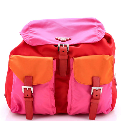 Prada Double Front Pocket Backpack Tessuto Medium