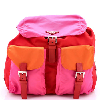 Prada Double Front Pocket Backpack Tessuto Medium