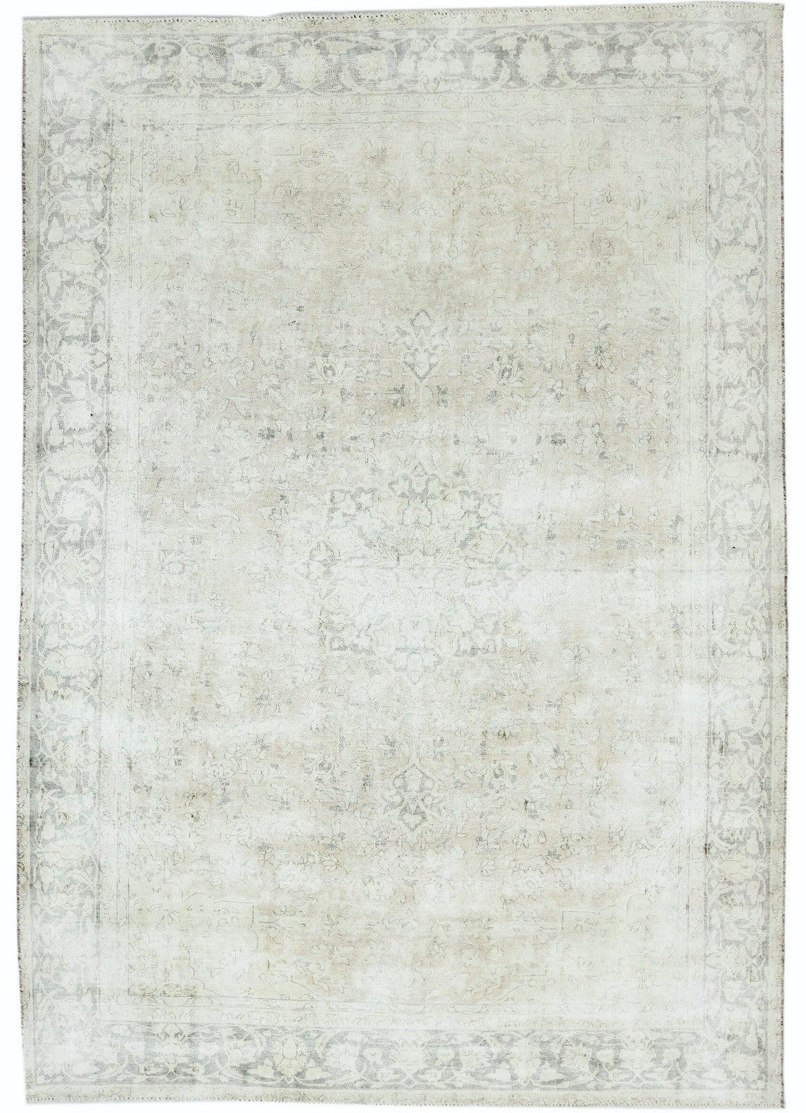 7'4X10'6 Vintage Large Antique Oriental Rug Muted Floral Distressed Wool Carpet