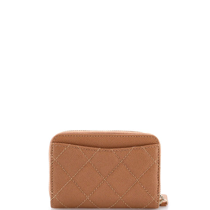 Chanel Cc Zip Coin Purse Quilted Caviar Small
