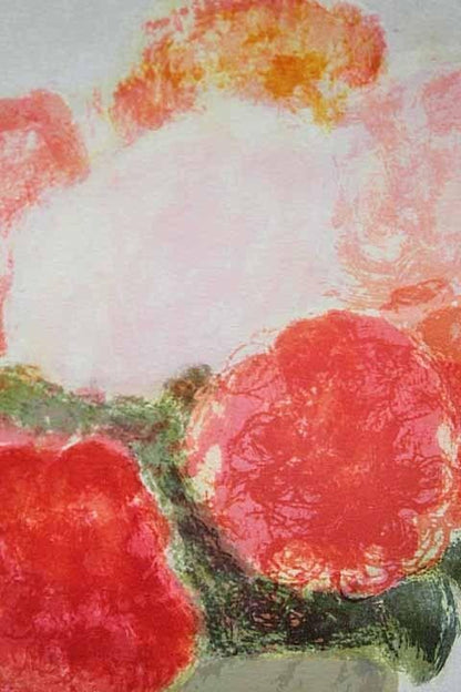 Bernard Cathelin "Pink And Violet Hydrangeas" Original Lithograph Signed Ed75