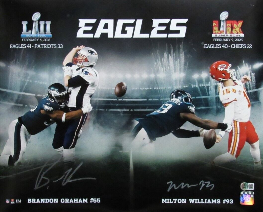 Brandon Graham/Milton Williams Eagles Dual-Signed