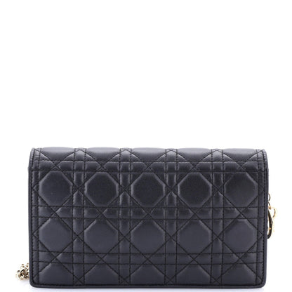 Christian Dior Lady Dior Wallet On Chain Pouch Cannage Quilt Lambskin Long