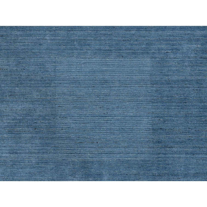 10'X14' Denim Blue Hand Loomed Modern Design Pure Wool Rug