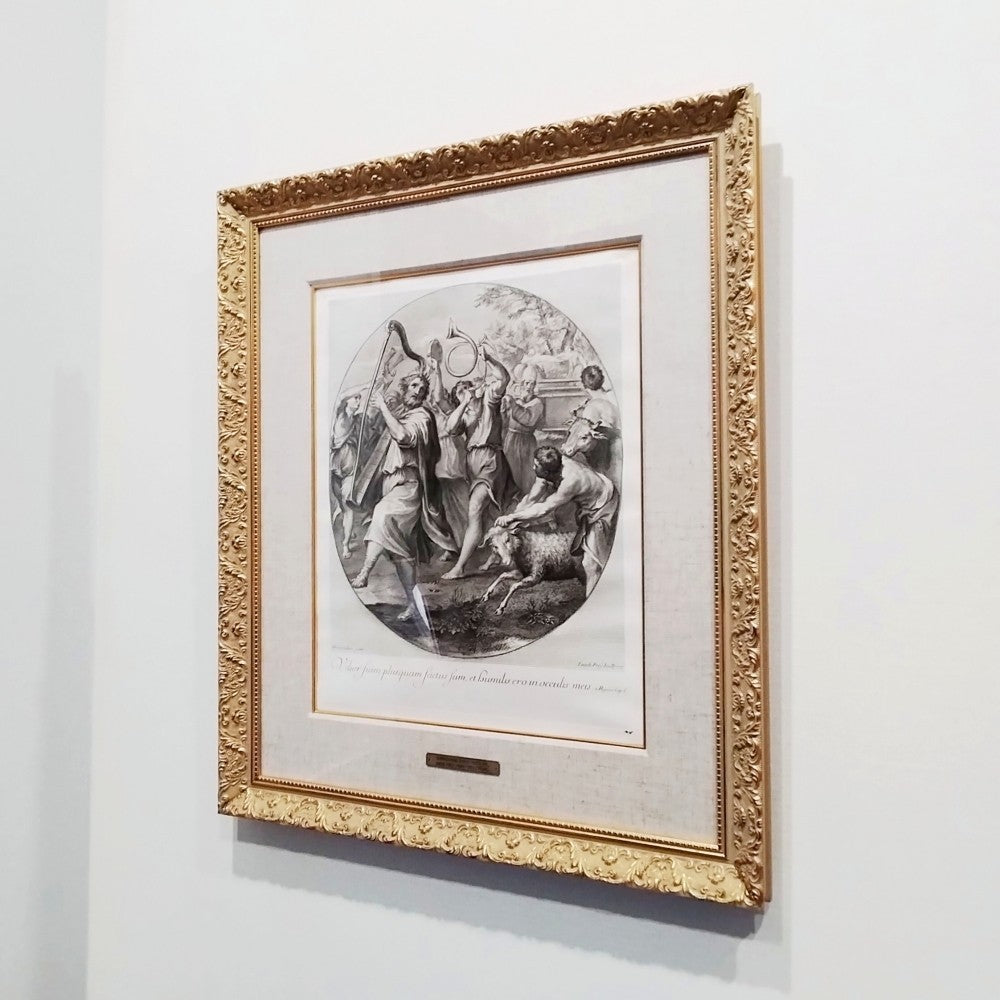 Jakob Frey After Domenichino 18Thc Engraving "Davids Victory" Antique Baroque P