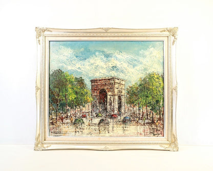 Hopmans (Netherlands) Original Oil Painting "Arc De Triomphe, Paris" Signed F20