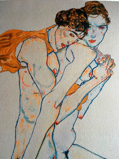 Egon Schiele Lithograph Coa Signed In Pen
