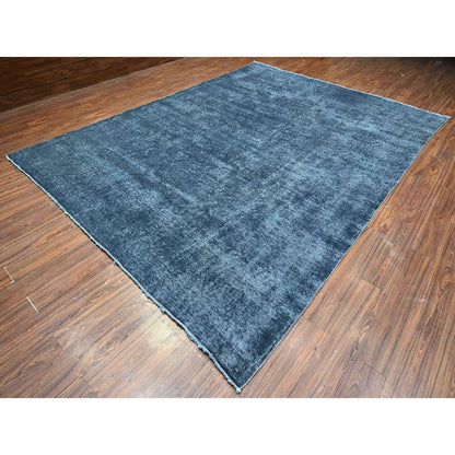 9'3"X12'6" Zombie Gray Distressed Vintage Zoroastrian Karman Oriental Rug