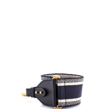 Christian Dior Logo Shoulder Strap Embroidered Canvas