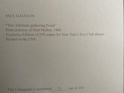 Paul Gauguin Lithograph 1960 Coa Signed Numbered