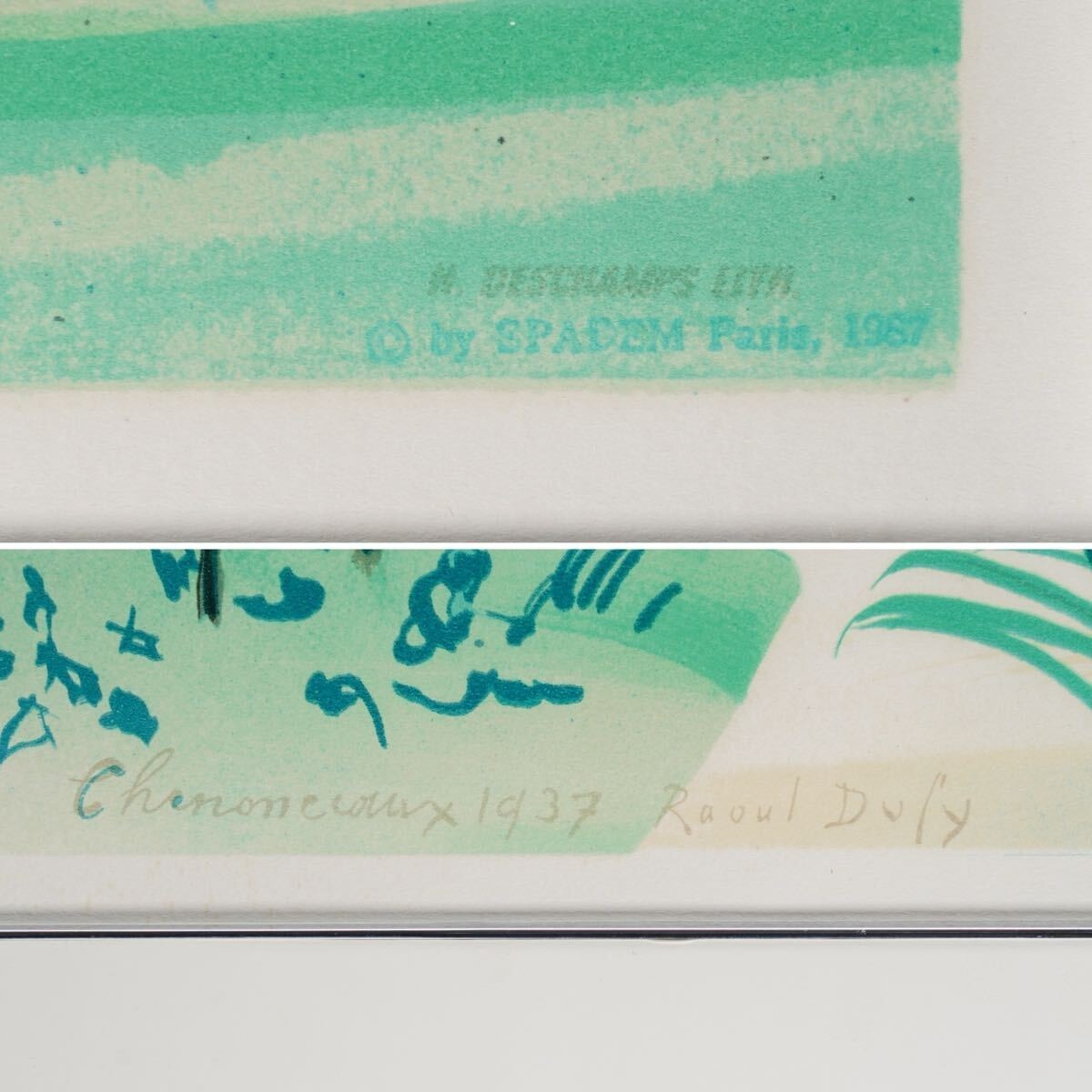 Raoul Dufy Lithograph Print "Chenonceaux" Signed 1937 Spadem Paris 1967