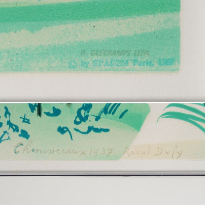 Raoul Dufy Lithograph Print "Chenonceaux" Signed 1937 Spadem Paris 1967