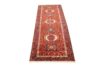 Vintage Oriental Runner Rug Geometric Tribal