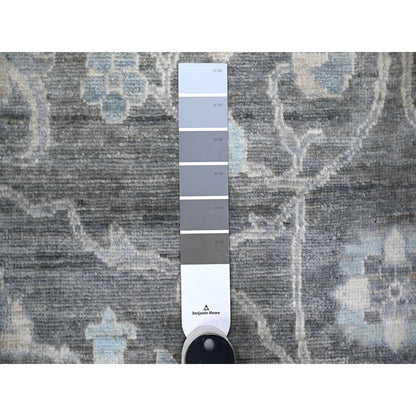 10'X13'6" Kendall Charcoal Gray Peshawar Mahal Design Hand Knotted Rug