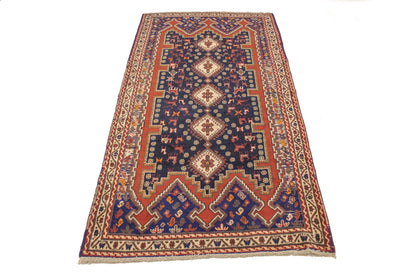 Vintage Geometric Design Oriental Rug Farmho