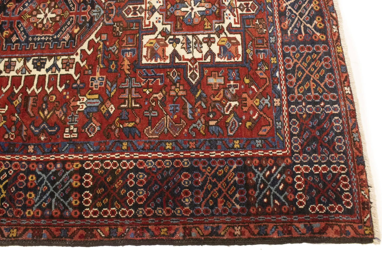 Semi-Antique Oriental Rug Rusty Red Geometric
