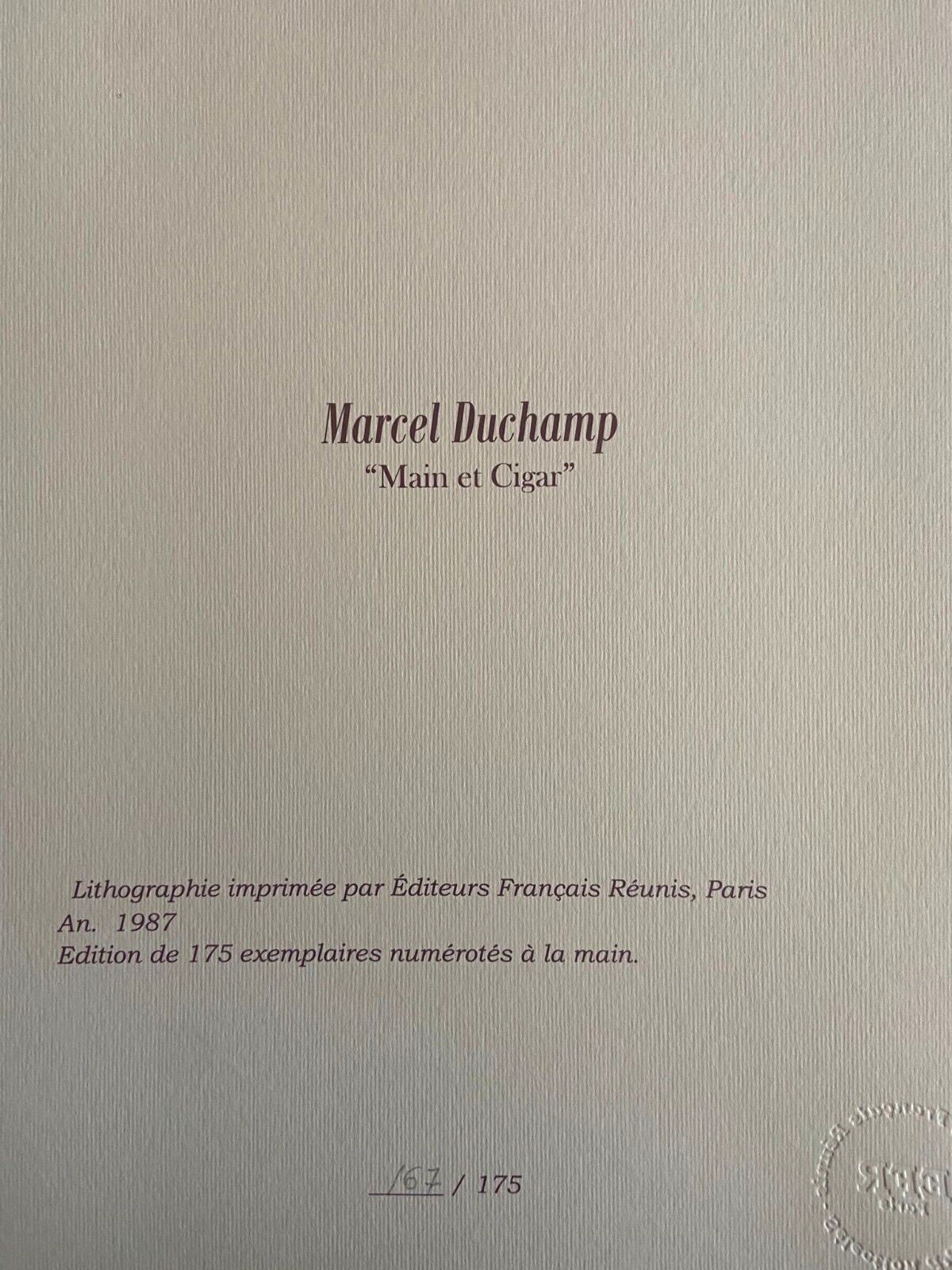 Marcel Duchamp Lithograph Stamped Signed Op Numbered A Hand Crayon