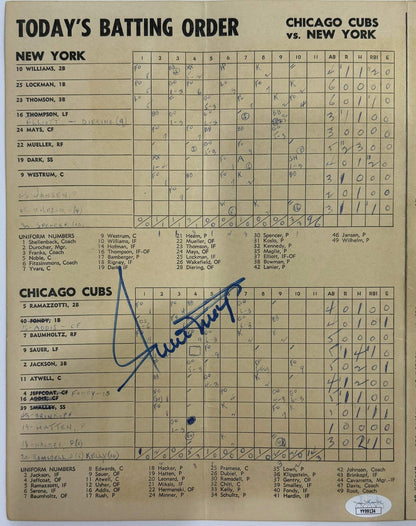 Willie Mays & Other Players Autographed 1952 Official Chicago Cubs Program (Jsa)