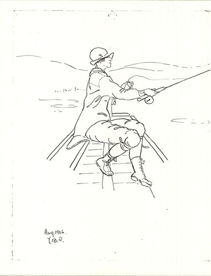 Yb Robinson Woman Fisherman " Lithograph Contemporary