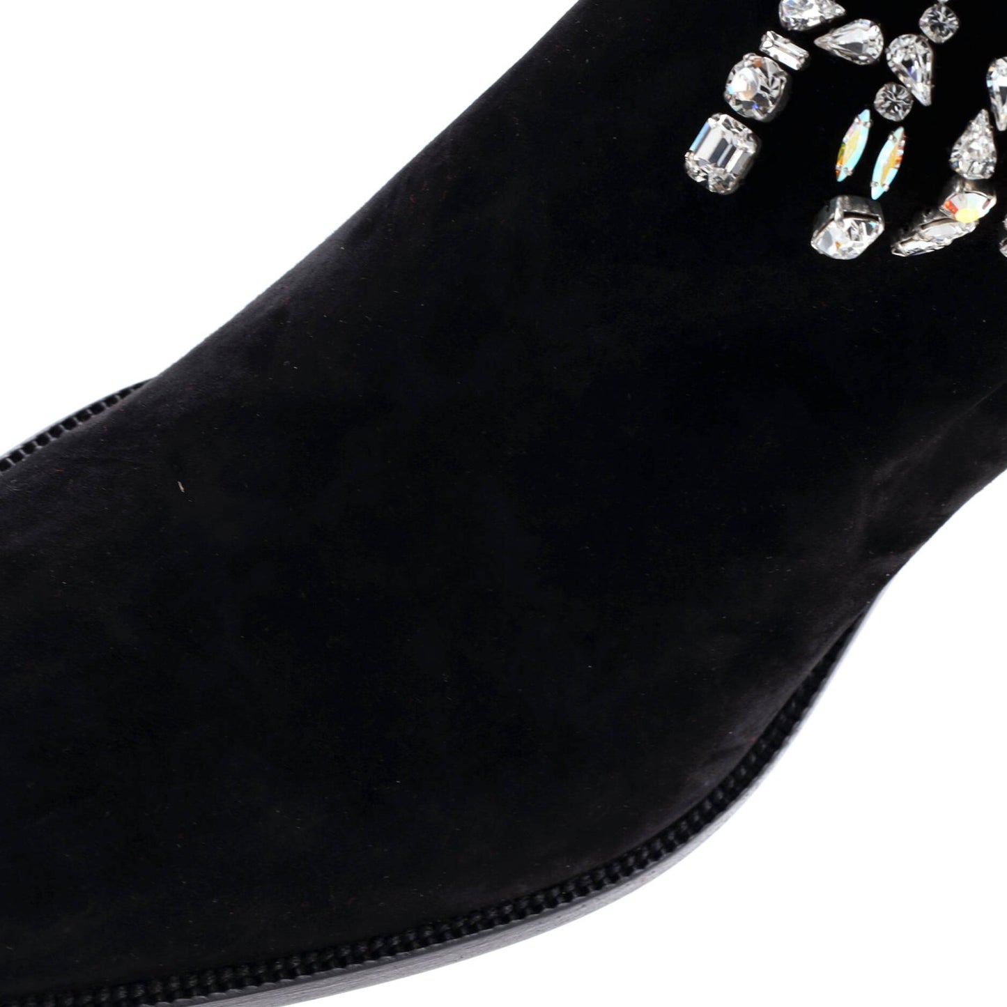 Christian Louboutin Women'S Angels Heeled Ankle Boots Crystal Embellished Suede