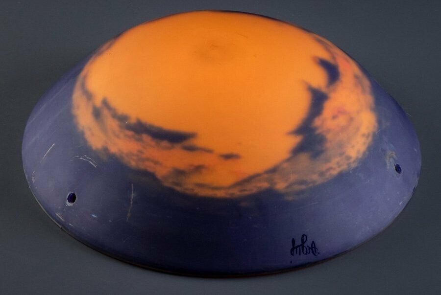 Degue Signed Chandelier Bronze & Art Glass French Art Deco Early 20Th Century