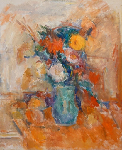 Ion Musceleanu (Romanian) "Still Life" Oil Painting 12F / Signed Framed Flower
