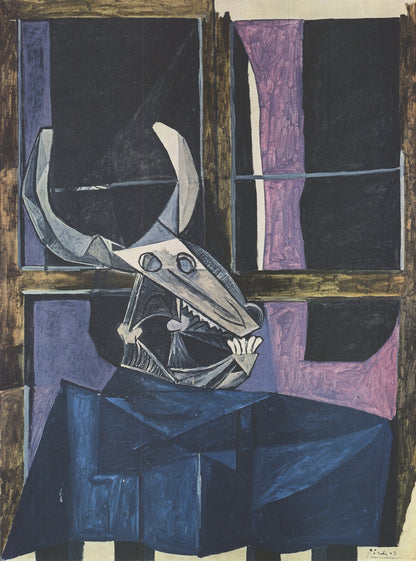 Pablo Picasso Still Life With Ox Skull " Offset Lithograph Cu