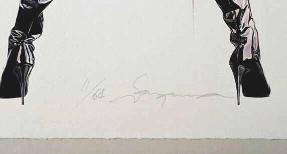 Hajime Sorayama Erotic Nude Lithograph Signed & Numbered Fetish Art Boots Japan