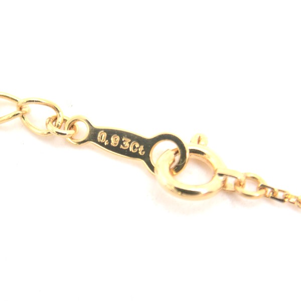 Mikimoto Diamond Ball Necklace 0.93Ct Yellow Gold K18