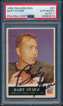 Bart Starr Hof Signed 1965 Philadelphia Card #81