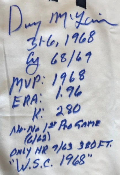 Denny Mclain Autographed Stat Detroit Tigers Jersey