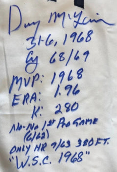 Denny Mclain Autographed Stat Detroit Tigers Jersey