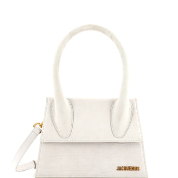 Jacquemus Le Grand Chiquito Bag Crocodile Embossed Suede Large