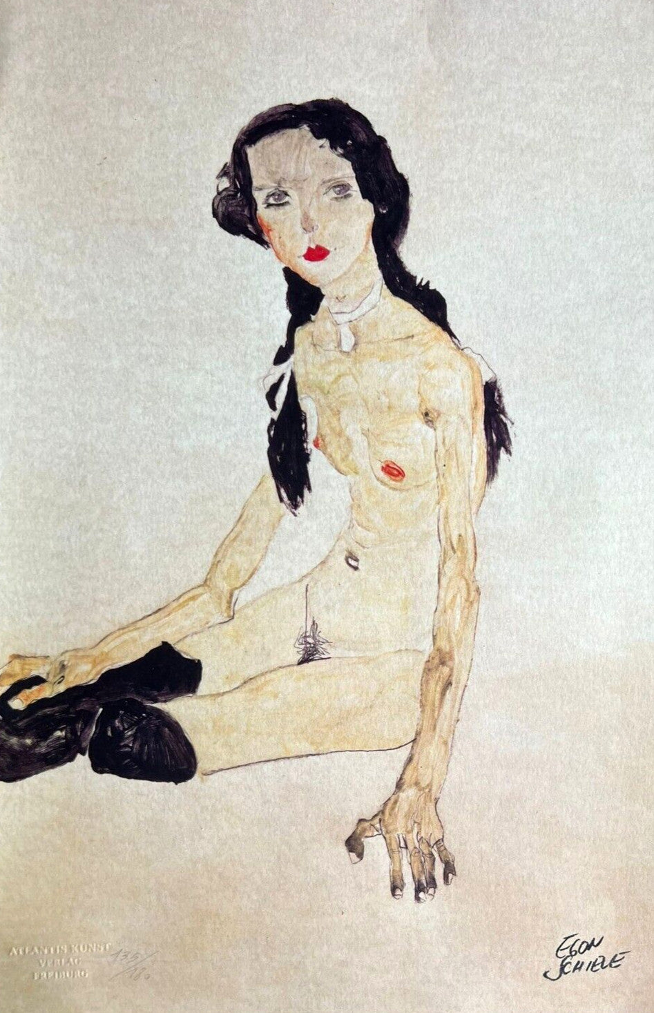 Egon Schiele Lithograph Numbered Coa