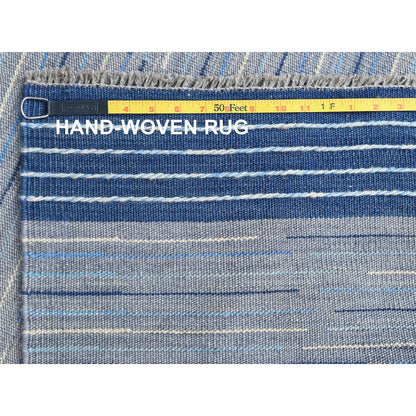 6'4"X9'1" Flat Weave Nomadic Stripe Design Kilim Hand Woven Rug