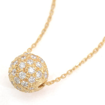 Mikimoto Diamond Ball Necklace 0.93Ct Yellow Gold K18