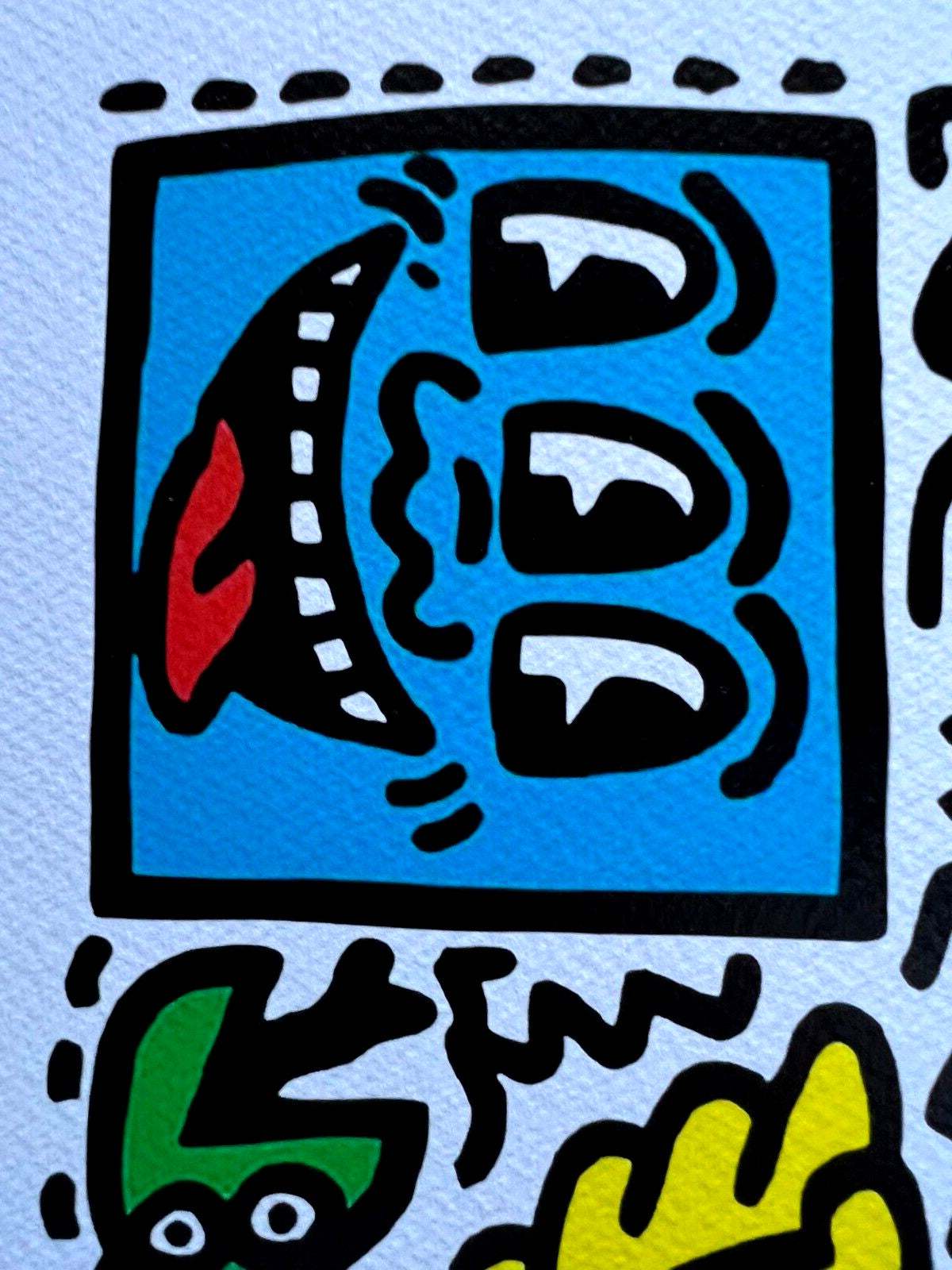 Keith Haring Lithograph Certified Coa "Pop Shop