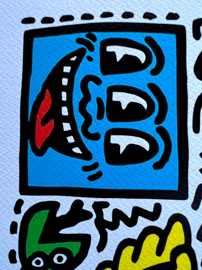 Keith Haring Lithograph Certified Coa "Pop Shop