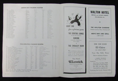November 12, 1939 Philadelphia Eagles Vs. Packers