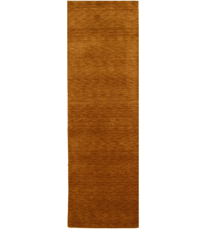 Orange Solid Design Hand-Loomed 3X8 Gabbeh Wool