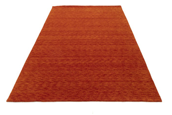 Orange Red Solid Design Hand-Loomed 6X9 Gabbeh