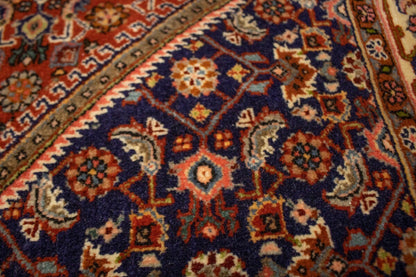 Handmade Vintage Oriental Rug 4X5 Ft Rust Orange