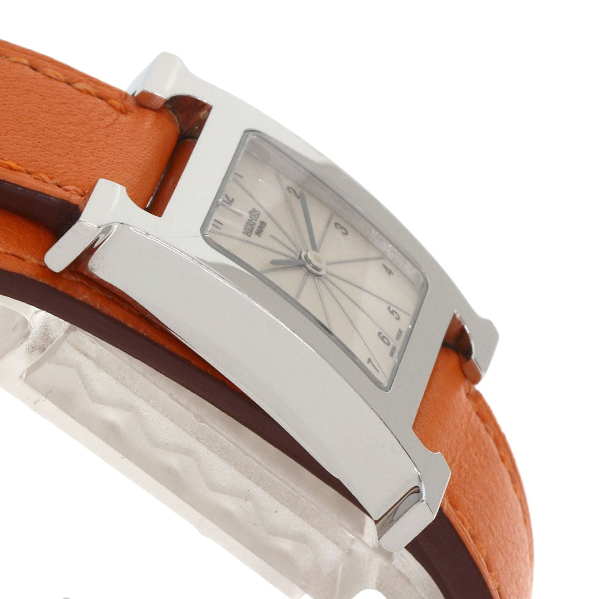 Leather HERMES H watch Deburuturu Watches HH1.210 Stainless Steel/