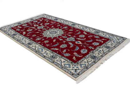 4X7 Ft Handmade Red Oriental Rug Classic