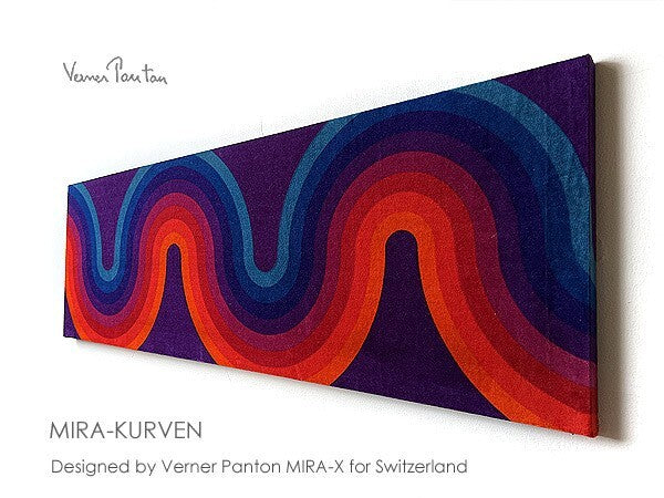 Verner Panton Mira-Kurven Velvet Multi-Color Fabric Board Mid Century 40In