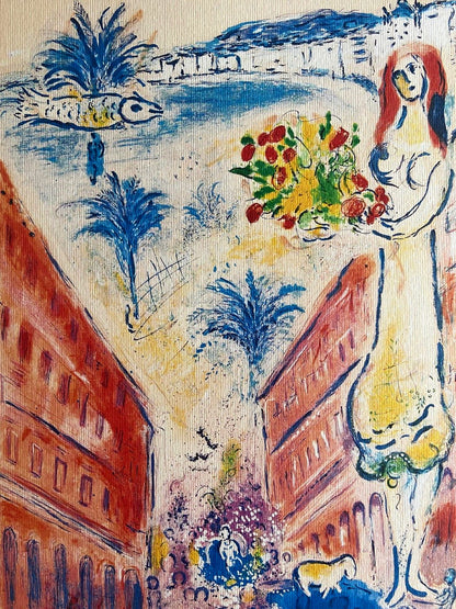 Marc Chagall Hand Numbered Coa Sorlier Lithograph